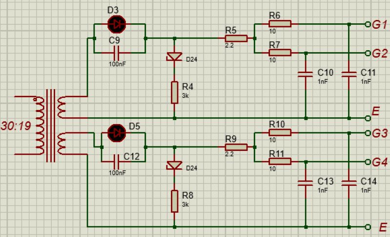 Sơ đồ máy hàn IGBT chạy 3525 358 sử dụng biến áp chia 30:19